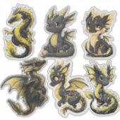 Black & Gold Dragons Custom-Cut Vinyl Sticker (Voorkant)