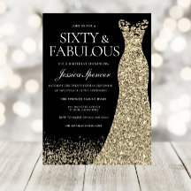 Black Gold Dress Sixty & Fabulous 60th Birthday