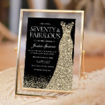 Black Gold Dress zevy & Fabulous 70th Birthday Kaart<br><div class="desc">Black Gold Dress 70y & Fabulous 70th Birthday Variaties op uitnodiging en overeenkomende objecten in onze winkel</div>