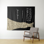 Black Gold Dress zevy & Fabulous 70th Birthday Wandkleed (In Situ (horizontaal))