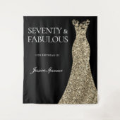 Black Gold Dress zevy & Fabulous 70th Birthday Wandkleed (Voorkant)