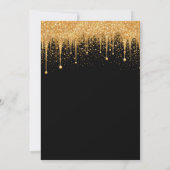 Black Gold Dripping Glitter Trendy 21e Verjaardag Kaart (Achterkant)
