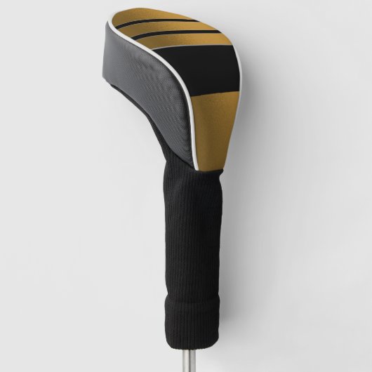 Black & Gold Driver Hoesje Golfheadcover (Schuin)