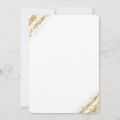 Black Gold Dust Corners Glam Modern Verloving Kaart (Achterkant)