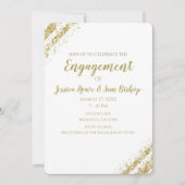 Black Gold Dust Corners Glam Modern Verloving Kaart (Voorkant)