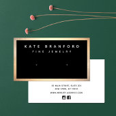 Black Gold Earring Display Visitekaartje