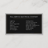 Black Gold Electrician Electrical Contractor Metal Visitekaartje (Achterkant)