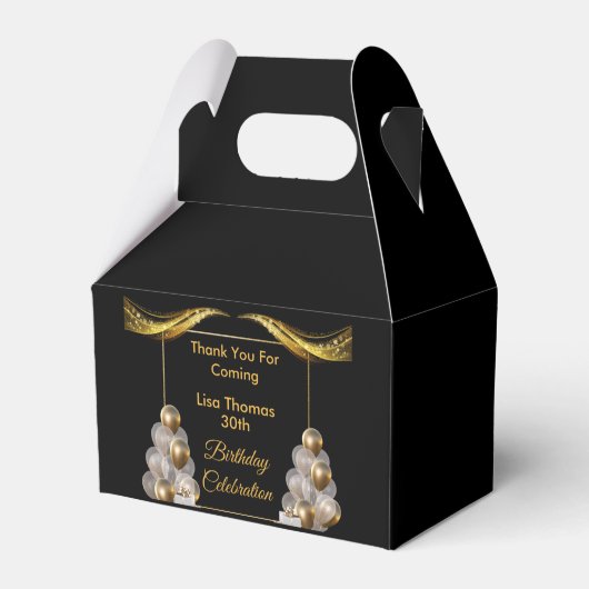 Black Gold Elegant 30e verjaardag Bedankdoosjes (Achterkant)
