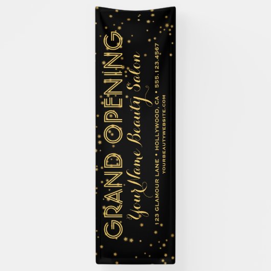 Black Gold Elegant Business Boutique Grand Opening Spandoek (Verticaal)