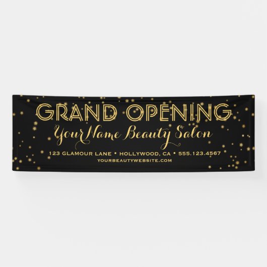 Black Gold Elegant Business Boutique Grand Opening Spandoek (Horizontaal)