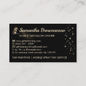 Black Gold Elegant Calligraphy Tan Spray Visitekaartje (Achterkant)