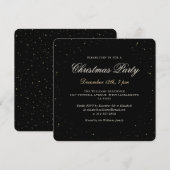 Black Gold Elegant Christmas Party Kaart (Voorkant / Achterkant)