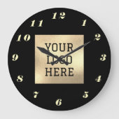 Black Gold Elegant Classic Business Logo Grote Klok (Voorkant)