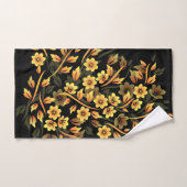 Black Gold Elegant Floral Handdoek (Handdoek)