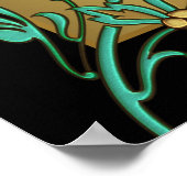 Black Gold Elegant Floral Wall Art afdrukken Poster (Hoek)