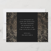 Black Gold Elegant Folie Botanische Afstudeerder F Aankondiging (Achterkant)