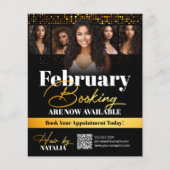 Black Gold Elegant Haarstylist Boeking Flyer (Voorkant)