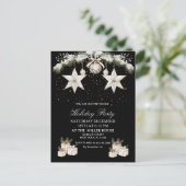 Black & Gold Elegant Holiday  Briefkaart (Staand voorkant)