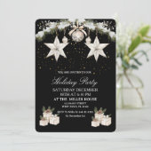 Black & Gold Elegant Holiday Kaart (Staand voorkant)