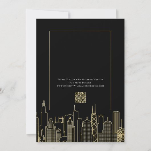 Black Gold Elegant Las Vegas Skyline Save the Date Kaart (Achterkant)