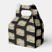 Black Gold Elegant Merry-kerstreces  Bedankdoosjes (Voorkant Zijde)