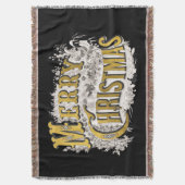 Black Gold Elegant Merry-kerstreces  Deken (Voorkant Verticaal)