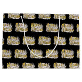 Black Gold Elegant Merry-kerstreces  Groot Cadeauzakje (Achterkant)