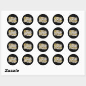 Black Gold Elegant Merry-kerstreces  Ronde Sticker (Vel)