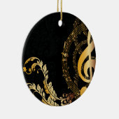 Black Gold Elegant muzieknoot Keramisch Ornament (Rechts)