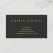 Black Gold Elegant Party Planner Business Card Visitekaartje (Achterkant)