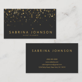 Black Gold Elegant Party Planner Business Card Visitekaartje