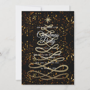 Black Gold Elegant Simple Moderne kerstparty Kaart