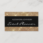 Black Gold Elegant Sparkly Even Planner Visitekaartje (Voorkant)