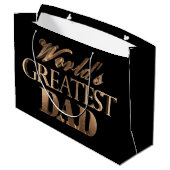 Black Gold Elegant Typography Worlets Greatest Dad Large Cadeautasje (Achterkant Gekanteld)