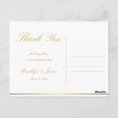 Black Gold Elegant Wedding Hartelijk dank Briefkaa Briefkaart (Achterkant)
