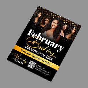 Black Gold Elegante Afspraak Haarstylist Flyer
