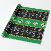 Black Gold en Green Tribal Pattern Cadeaupapier (Uitgerold)