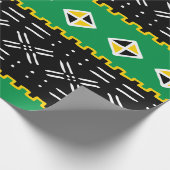Black Gold en Green Tribal Pattern Cadeaupapier (Hoek)