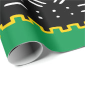 Black Gold en Green Tribal Pattern Cadeaupapier (Rol Hoek)