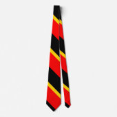 Black Gold en Red Broad University Stripe Stropdas (Voorkant)