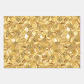 Black, Gold en Silver Moroccan Quatrefoil Inpakpapier Vel (Voorkant 2)