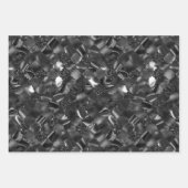Black, Gold en Silver Moroccan Quatrefoil Inpakpapier Vel (Voorkant)