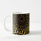 Black Gold Ethnic Floral Pattern Coffee Mug Koffiemok (Links)