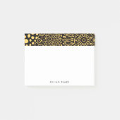 Black Gold Ethnic Floral Personalize Notes (Voorkant)
