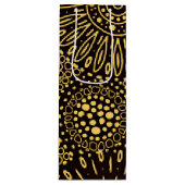 Black Gold Ethnic Floral Wine Gift Bag Wijn Cadeautas (Voorkant)
