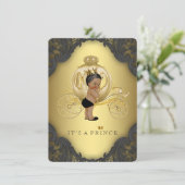 Black Gold Ethnic Prince Baby shower Kaart (Staand voorkant)