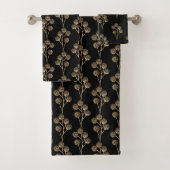 BLACK GOLD EUCALYPTUS SEED BATHROOM TOWEL SET BAD HANDDOEK (Insitu)