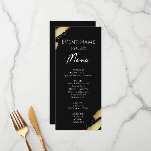 Black Gold Event Menu (Voorkant / Achterkant in situ)