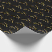Black Gold Eyelashes Birthday Cadeaupapier (Hoek)