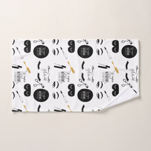 Black Gold Eyelashes Glam Bad Handdoek (Handdoek)
